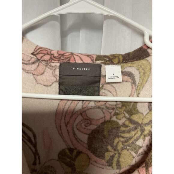 ANTHROPOLOGIE Pea Coat Womens Sz Med GUINEVERE Kirklees Sweater Coat Wool Floral - Picture 4 of 12